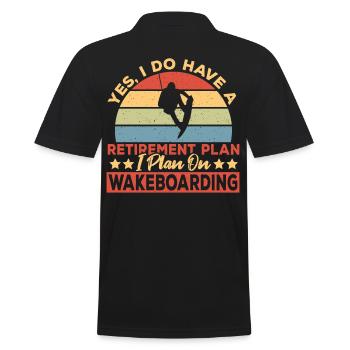 Wakeboarder Retirement Plan Wakeboarding - Men's Polo Shirt - black - Back - Kai (181cm)