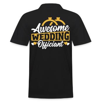 Awesome Wedding Officiant Officiating Licensed - Men's Polo Shirt - black - Back - Kai (181cm)