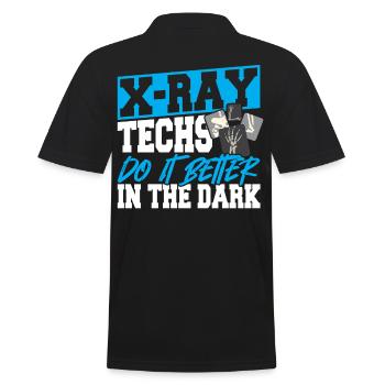 X-Ray Techs Do It Better In The Dark X-Ray - Men's Polo Shirt - black - Back - Kai (181cm)