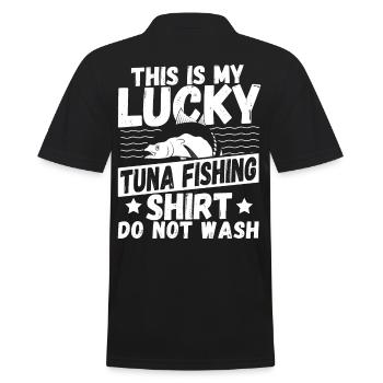 This Is My Lucky Tuna Fishing Shirt Do Not Wash - Männer Poloshirt - Schwarz - Hinten - Kai (181cm)