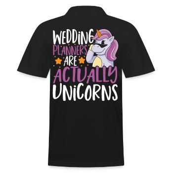 Wedding Planners Are Actually Unicorns Wedding - Men's Polo Shirt - black - Back - Kai (181cm)