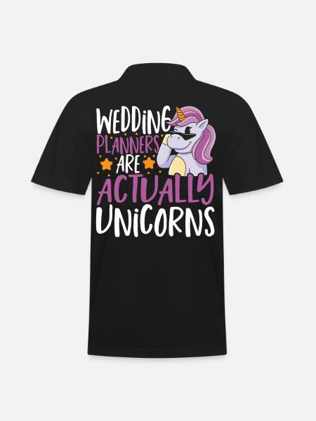 Hochzeitsplaner sind eigentlich Einhörner - Männer Poloshirt - Schwarz