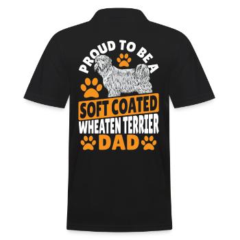 Wheatie Dog Stolz, ein Soft Coated Wheaten - Männer Poloshirt - Schwarz - Hinten - Kai (181cm)
