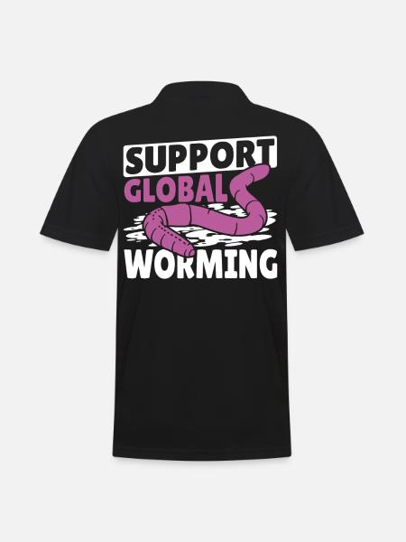Support Global Worming Worm Farming Vermiculture - Men's Polo Shirt - black