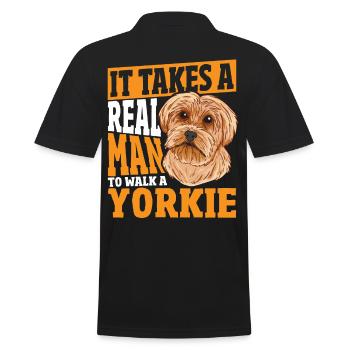 Propriétaire d’un Yorkshire Terrier : Juste un vrai homme - Polo Homme - noir - Dos - Kai (181cm)