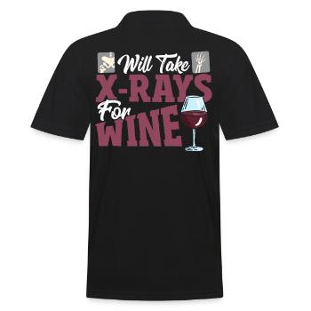 Will Take X-Rays For Wine X-ray Tech X-Ray - Men's Polo Shirt - black - Back - Kai (181cm)