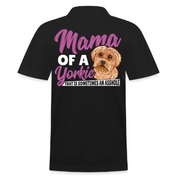 Maman d’un Yorkie qui obtient parfois un A* - Polo Homme - noir - Dos - Kai (181cm)