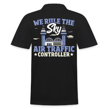 Tower Control Landebahn Flugzeug Fluglotse Kostüm - Männer Poloshirt - Schwarz - Hinten - Kai (181cm)