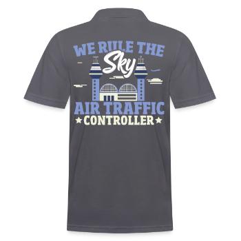 Tower Control Runway Aircraft Air Traffic - Men's Polo Shirt - charcoal grey - Back - Nico (186cm)