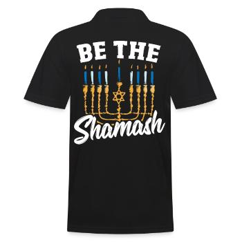 Festival der Lichter Acht Nächte und Tage Menorah - Männer Poloshirt - Schwarz - Hinten - Kai (181cm)