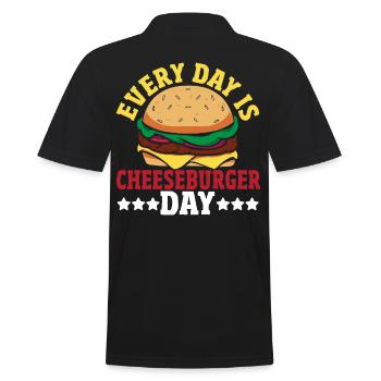 Hamburger Käse Cheeseburger Snacks Cheeseburger - Männer Poloshirt - Schwarz - Hinten - Kai (181cm)