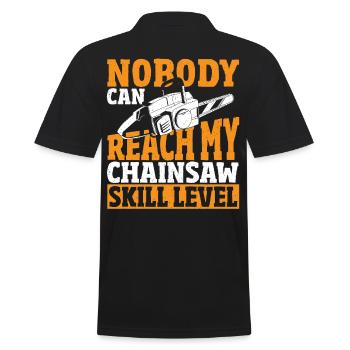 Woodworking Powered Saw Chain Saw - Men's Polo Shirt - black - Back - Kai (181cm)