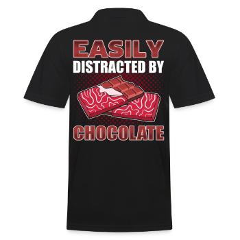 Süßigkeiten Liebhaber Junk Food Schokoladenriegel - Männer Poloshirt - Schwarz - Hinten - Kai (181cm)