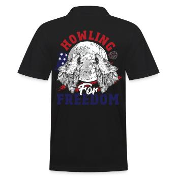 Wolf 4. Juli Amerikanische Flagge Heulende Wölfe - Männer Poloshirt - Schwarz - Hinten - Kai (181cm)