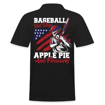 Baseball amerikanische Flagge patriotische - Männer Poloshirt - Schwarz - Hinten - Kai (181cm)