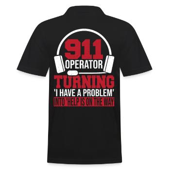 Répartiteur de la sécurité publique du service d'incendie en premier - Polo Homme - noir - Dos - Kai (181cm)