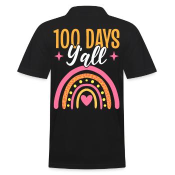 Rainbow 100 Days Yall 100th Day of School Teacher - Men's Polo Shirt - black - Back - Kai (181cm)
