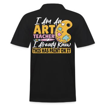 Artist Lover Painter Art Teaching Art Curriculum - Men's Polo Shirt - black - Back - Kai (181cm)