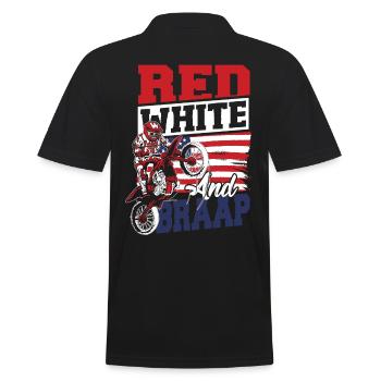 Dirt Bike amerikanische Flagge Motocross Biker 4. - Männer Poloshirt - Schwarz - Hinten - Kai (181cm)
