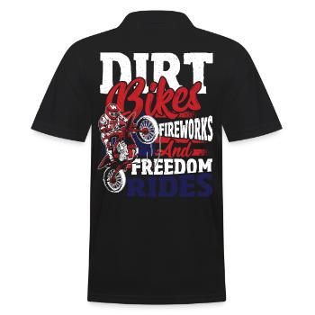 Dirt Bike Drapeau américain Motocross Biker 4ème - Polo Homme - noir - Dos - Kai (181cm)
