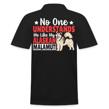 Alaskan Malamute Mama Schlittenhund Alaskan - Männer Poloshirt - Schwarz - Hinten - Kai (181cm)