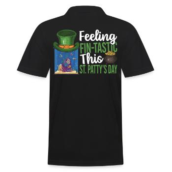 Fishkeeping Aquarist St Patricks Day Fish - Men's Polo Shirt - black - Back - Kai (181cm)