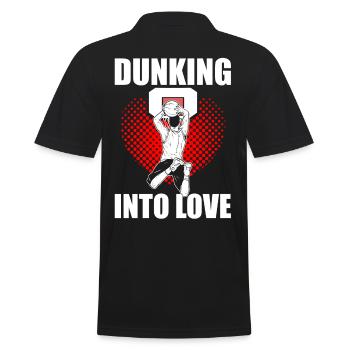 Paare Basketballspieler Romantisch Dunking in - Männer Poloshirt - Schwarz - Hinten - Kai (181cm)