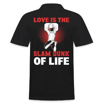 Basket Couple Love Basketball Must Haves for - Men's Polo Shirt - black - Back - Kai (181cm)