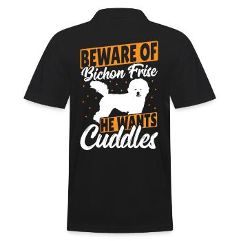 Pet Toy Bichon Frise Dog Lovers Dog Lover Bichons - Men's Polo Shirt - black - Back - Kai (181cm)