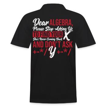 Zahlen Mathelehrer Graph Liebe Algebra Bitte hör - Männer Poloshirt - Schwarz - Hinten - Kai (181cm)