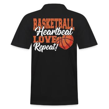 Basket-ball, Netball, Couple, Basket-ball, Heartbeat, - Polo Homme - noir - Dos - Kai (181cm)