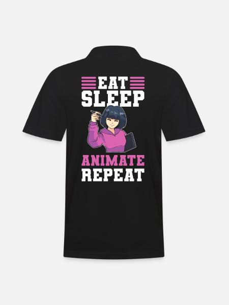 Visueller Künstler Animieren 3D-Kunst Essen - Männer Poloshirt - Schwarz