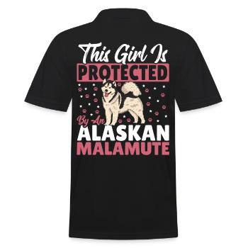 Sled Dog Dog Owners Alaskan Malamute Lover - Men's Polo Shirt - black - Back - Kai (181cm)