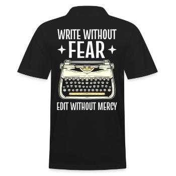 Article Writer Blogger Writing Journalist Stuff - Men's Polo Shirt - black - Back - Kai (181cm)