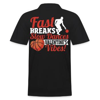 Couple de la Saint-Valentin de joueur de basket-ball - Polo Homme - noir - Dos - Kai (181cm)