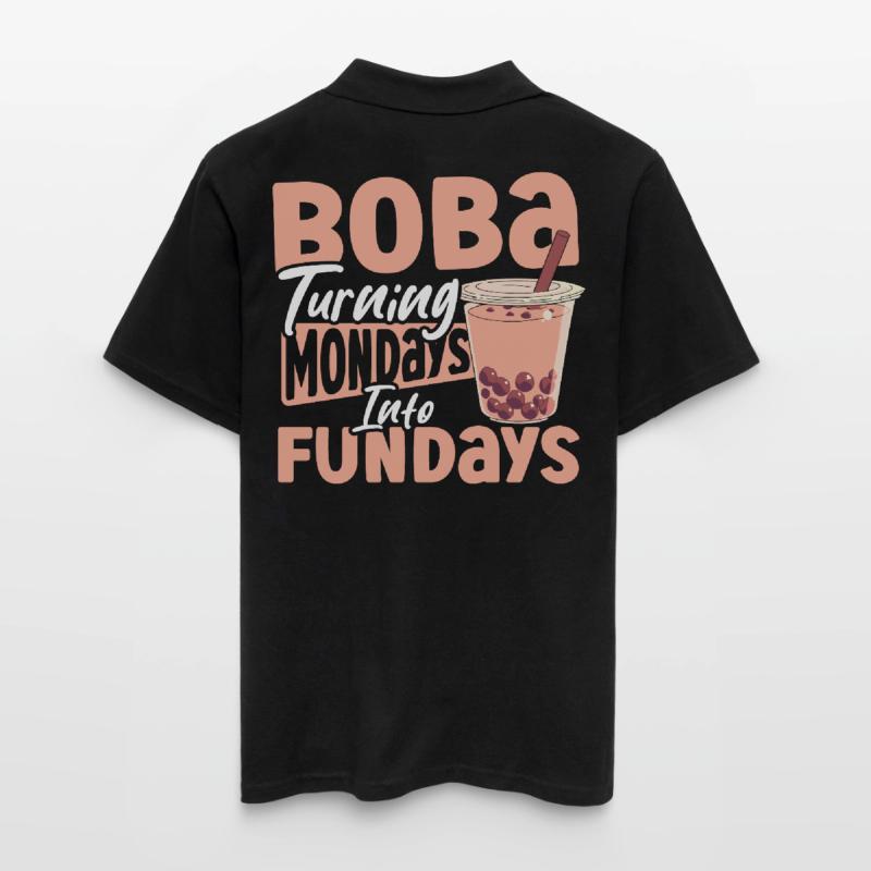 Chai Tee Schwarzer Tee Eistee Boba Tee Männer Poloshirt