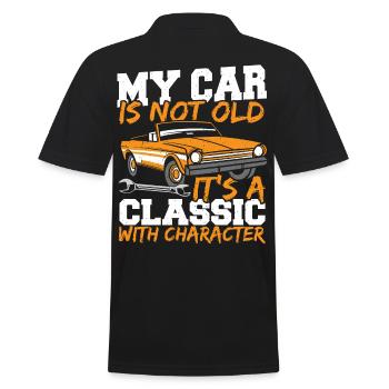 Car Restorer Old Cars Car Lover Obsessive Car - Men's Polo Shirt - black - Back - Kai (181cm)