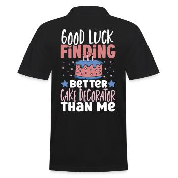 Cake Designer Modelling Chocolate Fondant Icing - Men's Polo Shirt - black - Back - Kai (181cm)