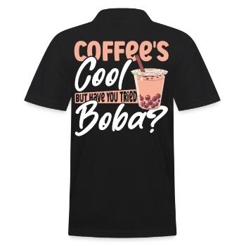 Black Tea Matcha Boba Boba Tea Merchandise for - Men's Polo Shirt - black - Back - Kai (181cm)