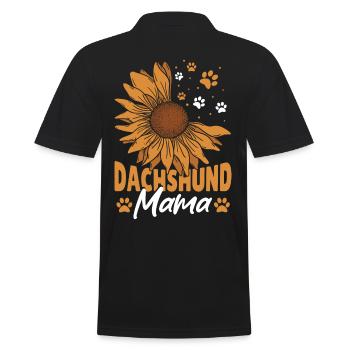Ich stolpere über meinen Weiner Lustiger Dackel - Männer Poloshirt - Schwarz - Hinten - Kai (181cm)