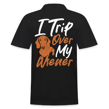 Dackelliebhaber Wursthund Dackel Ich stolpere - Männer Poloshirt - Schwarz - Hinten - Kai (181cm)