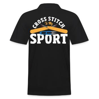 Kreuzstich Liebhaber Stickerei Crafty Mom - Männer Poloshirt - Schwarz - Hinten - Kai (181cm)