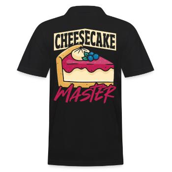 Cheese Eater Sweets Cheesecake - Men's Polo Shirt - black - Back - Kai (181cm)