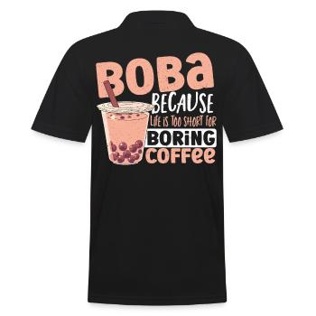 Boba Tea Tea latte Oolong Tea - Men's Polo Shirt - black - Back - Kai (181cm)