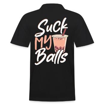 Boba Tea Matcha Flavored Tea Boba Tea Shirt Suck - Men's Polo Shirt - black - Back - Kai (181cm)