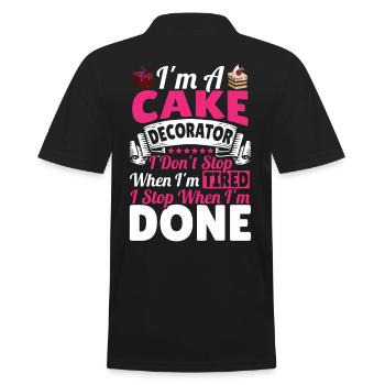 Cupcakes Bäckerei Inhaberin Konditorin - Männer Poloshirt - Schwarz - Hinten - Kai (181cm)