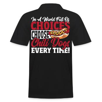 Hot-Dog Hot-dogs Chili Dog - Polo Homme - noir - Dos - Kai (181cm)