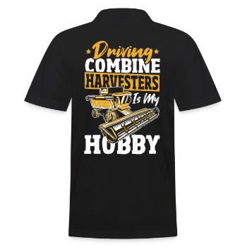 Farm Vehicle Gathering Combine Combine Harvester - Men's Polo Shirt - black - Back - Kai (181cm)
