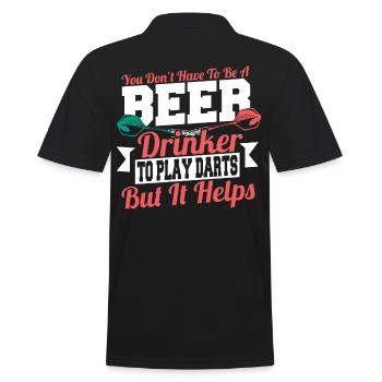 Dart-Throwing Throwing Sport Dart Player - Men's Polo Shirt - black - Back - Kai (181cm)