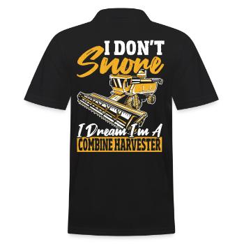 Mähdrescher Dreschen Ernte Mähdrescher Fahrerhemd - Männer Poloshirt - Schwarz - Hinten - Kai (181cm)